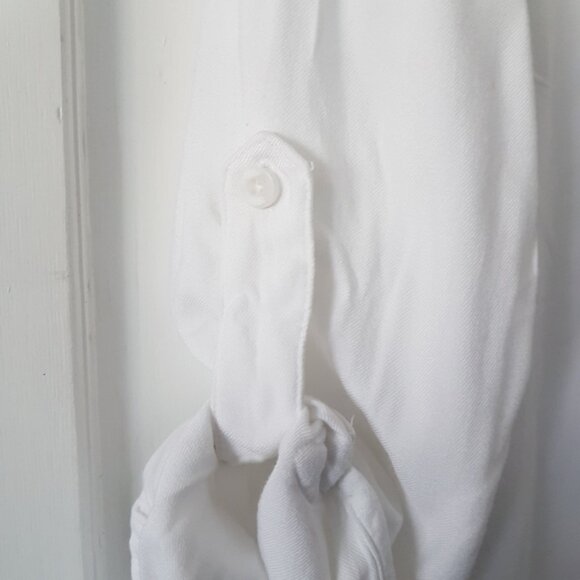 Cloth & Stone Boho Frayed Button Front Blouse Top White Sz M - Picture 7 of 14